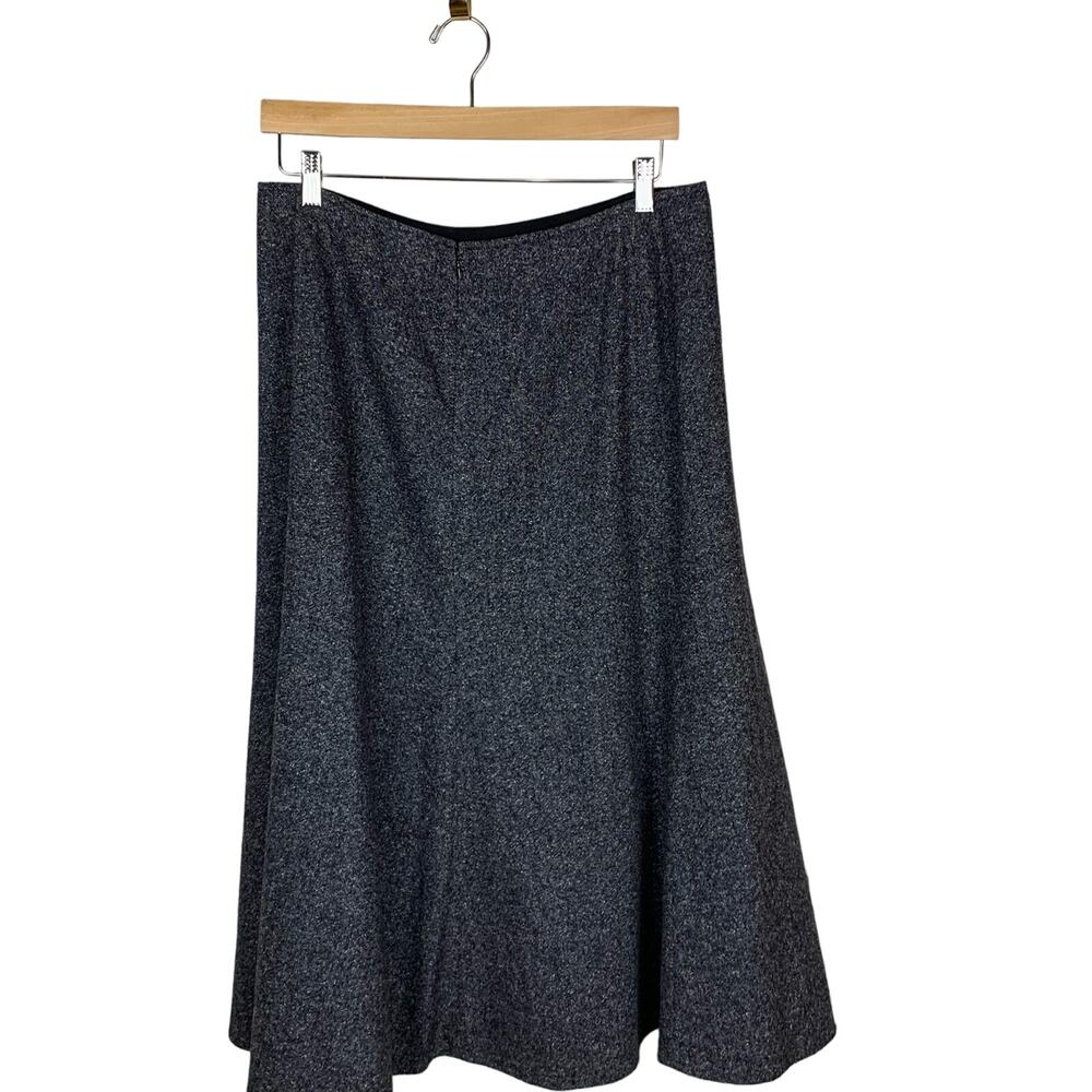 Jones New York  Grey Wool/ Silk Blend A-line Full Midi Skirt  - Size 12